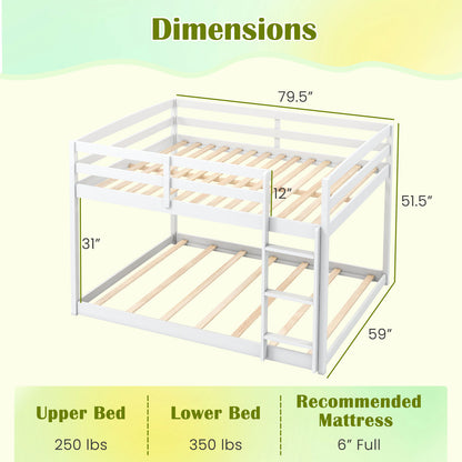 Full Over Full Bunk Bed, Low To Ground, White Bunk Bed Frame at Gallery Canada