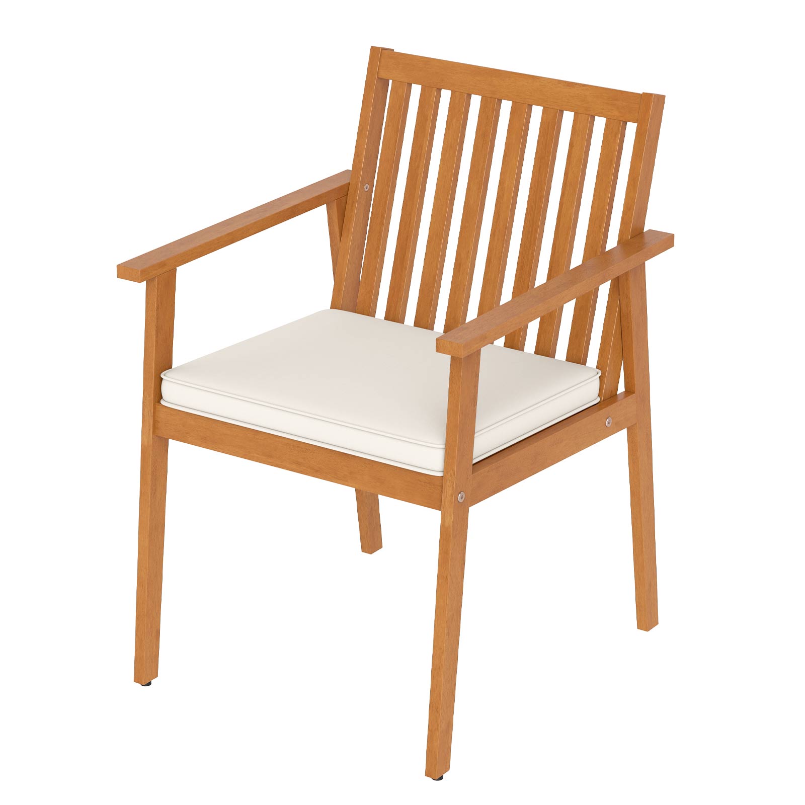 2 Acacia Wood Patio Dining Chairs, Removable Padded Cushion, Natural Patio Dining Chairs at Gallery Canada