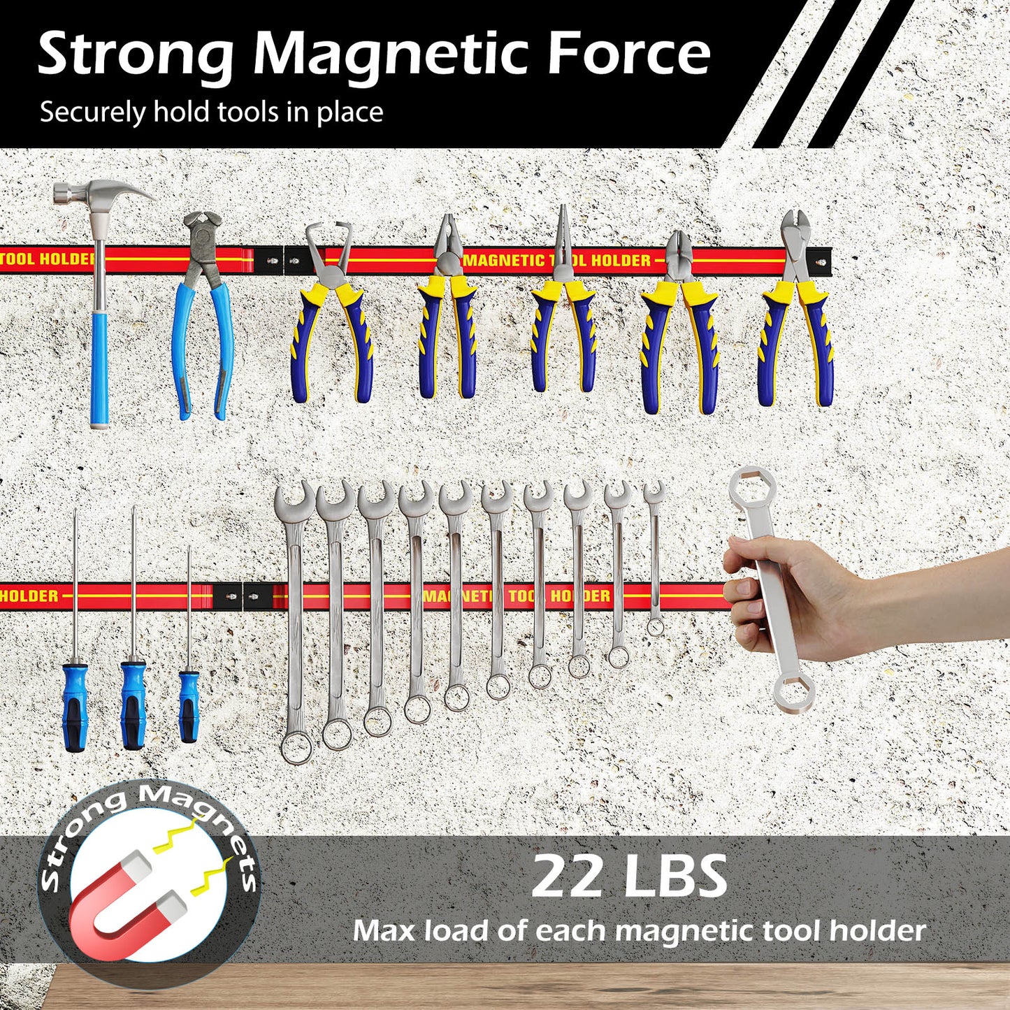 18 Inch Magnetic Tool Holder Strip, With Mounting Screws, Red Garages at Gallery Canada