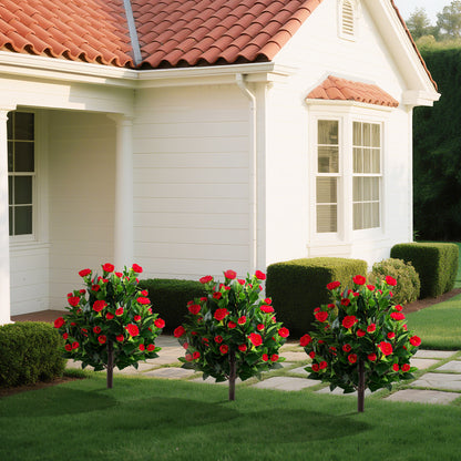 31 Inches Artificial Camellia Tree Set, 2 Pack, Green Faux Plants at Gallery Canada