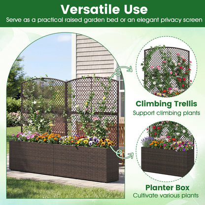 58-Inch Raised Garden Bed with Trellis, Planter Box, Brown Raised Garden Beds at Gallery Canada