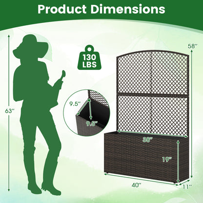 58-Inch Raised Garden Bed with Trellis, Planter Box, Brown Raised Garden Beds at Gallery Canada