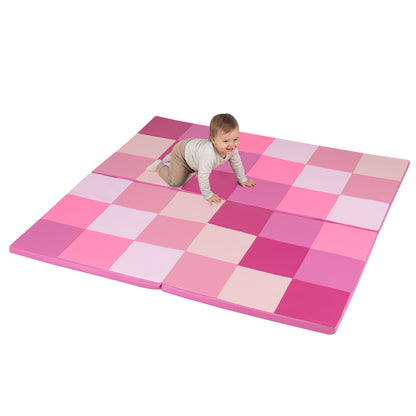 58 Inch Toddler Folding Activity Floor Mat, Pink Baby Gyms & Playmats at Gallery Canada