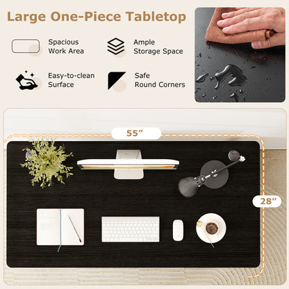 Universal Tabletop, 58" x 28", For Standard And Standing Desk Frame, Black Office Desks at Gallery Canada