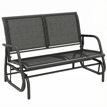 Outdoor Glider Bench, 2 Seater Garden Patio Chair, Black Outdoor Gliders at Gallery Canada