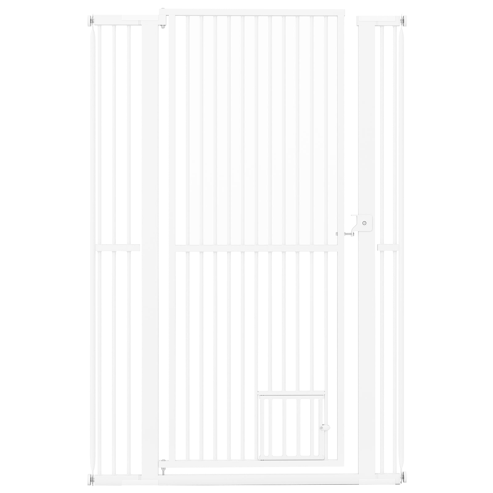 59” Extra Tall Pet Gate Heavy-Duty Metal Cat Gate with Wide Opening, White Pet Gate White at Gallery Canada