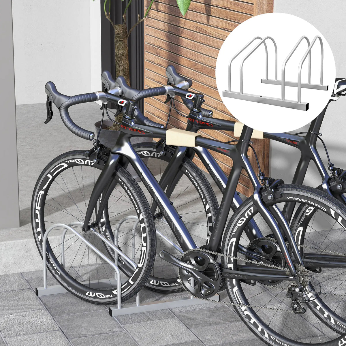 Adjustable 2-Bike Rack, Steel Stand, Garage Organizer, Silver Bike Parking Stands at Gallery Canada