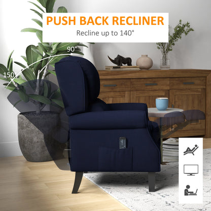 Vibration Massage Recliner Chair With Extendable Footrest, Blue Single Sofas at Gallery Canada