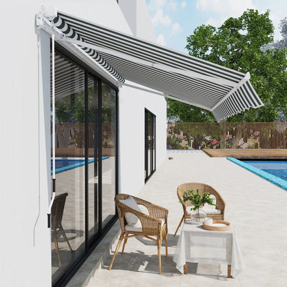 Retractable Patio Awning 8x7 ft, Water Resistant UV Aluminum Frame Deck Awnings at Gallery Canada