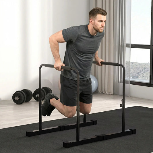 Adjustable Push Up Bars, Dip Station with 4 Height Levels More-Strength Training Equipment Black at Gallery Canada