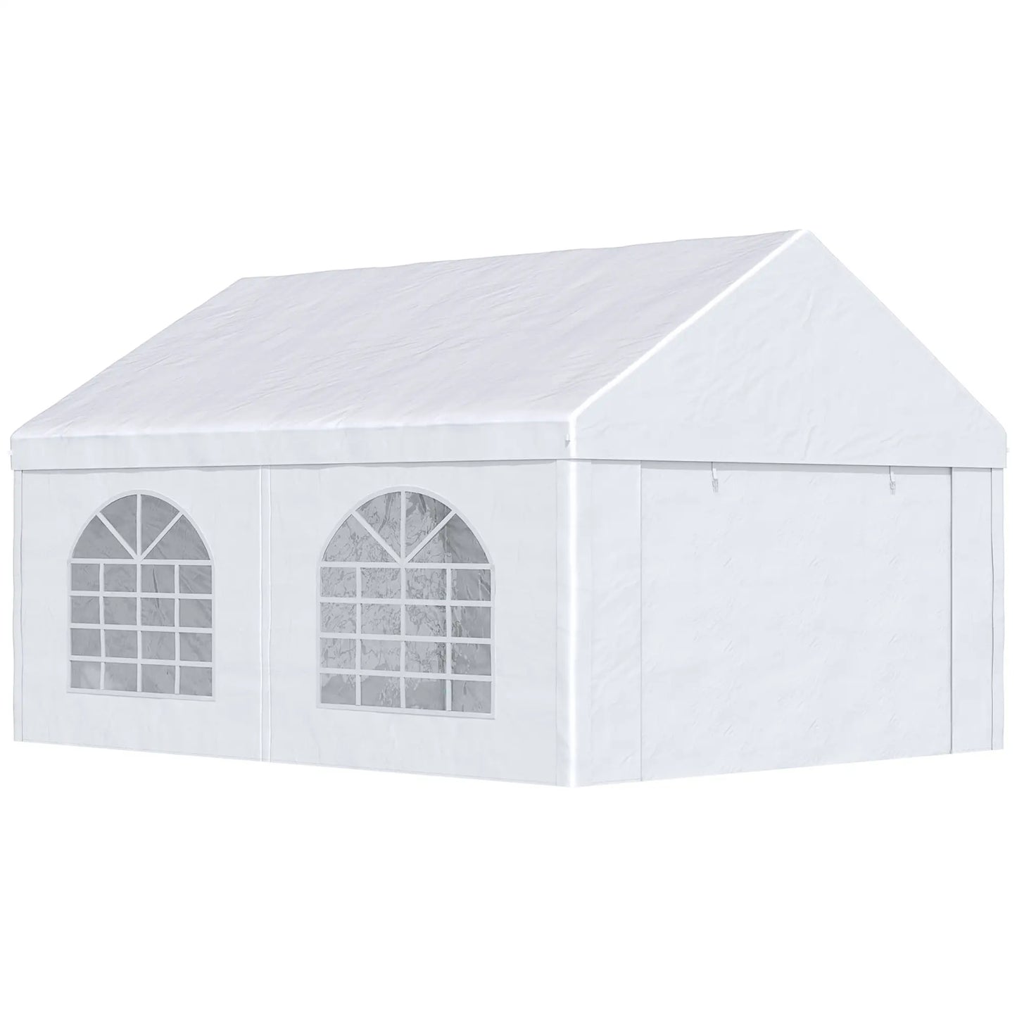 16.5' x 13' Outdoor Party Tent, With Sides, 4 Windows, 2 Doors, White Canopy Tents White at Gallery Canada