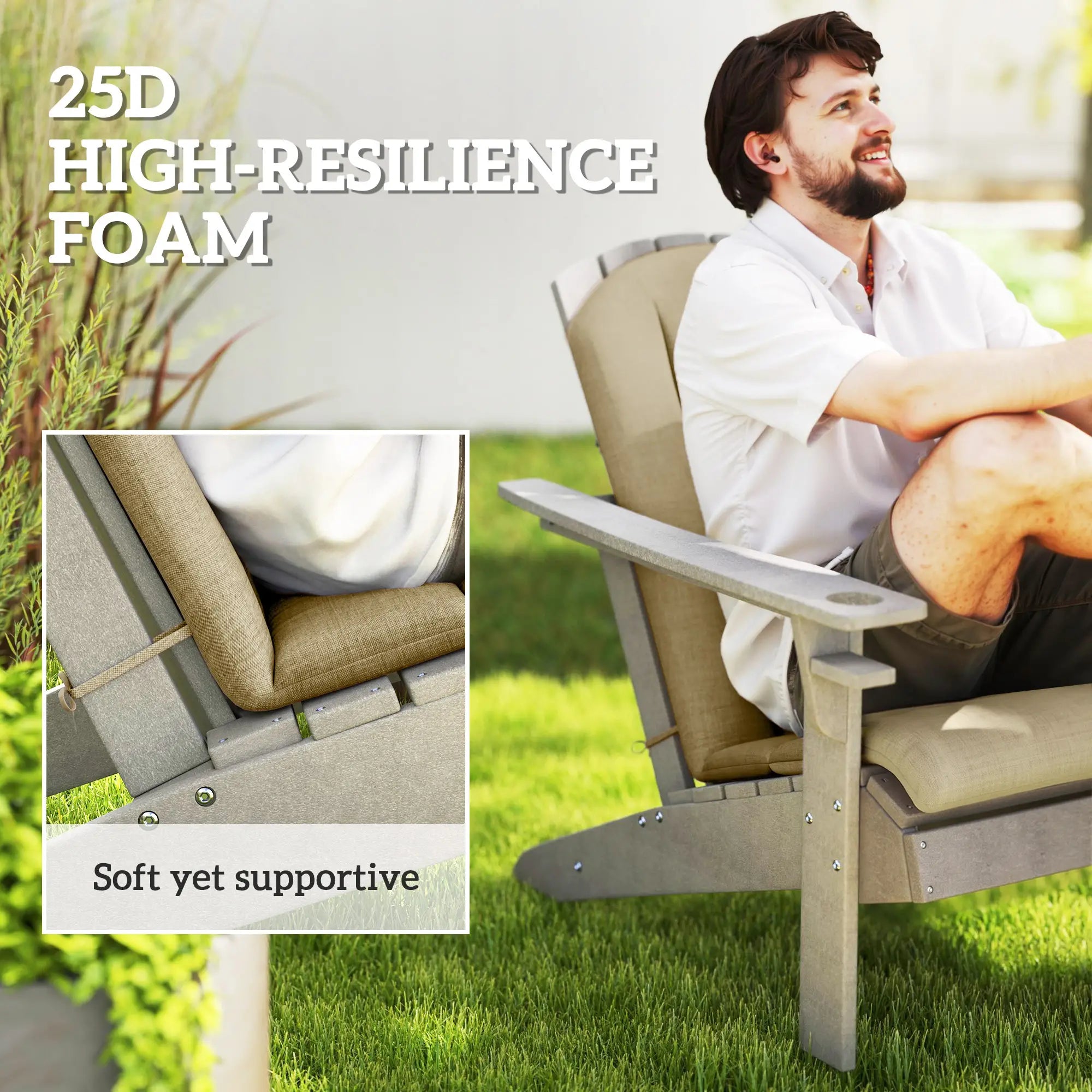 Patio Chair Cushions Set, High Back Adirondack, High-Density Foam, Beige Patio Chair Cushions at Gallery Canada