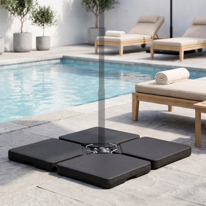 Set of 4 Parasol Base Stand Weights, Fills with Sand or Water, Black Umbrella Bases at Gallery Canada