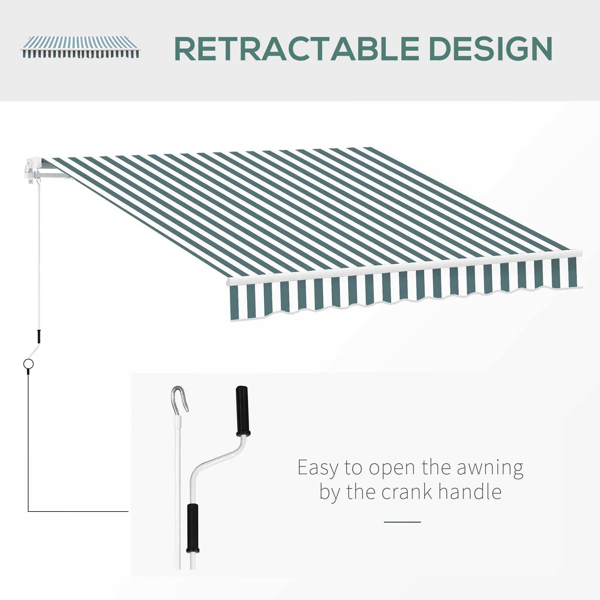Retractable Patio Awning 8x7 ft, Water Resistant UV Aluminum Frame Deck Awnings at Gallery Canada