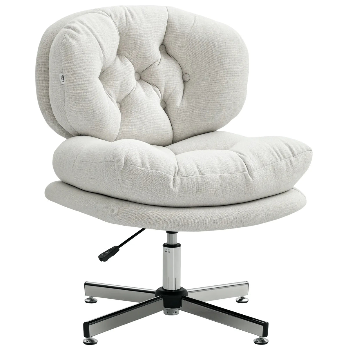 Armless Office Chair, Wide Padded Seat, Adjustable Height, Cream White Task Chairs at Gallery Canada
