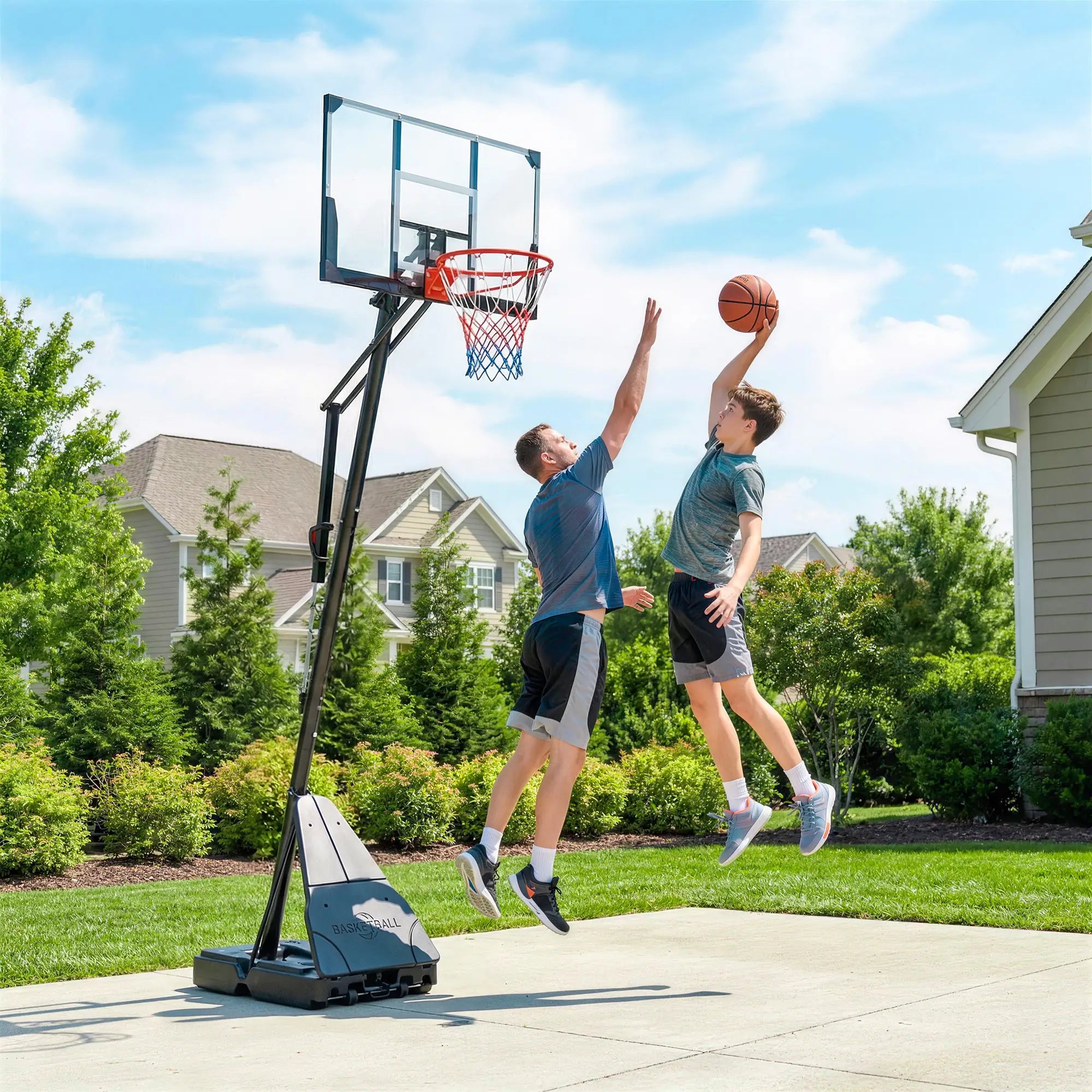 Portable Basketball Hoop, Height Adjustable 8-10 Ft, 47