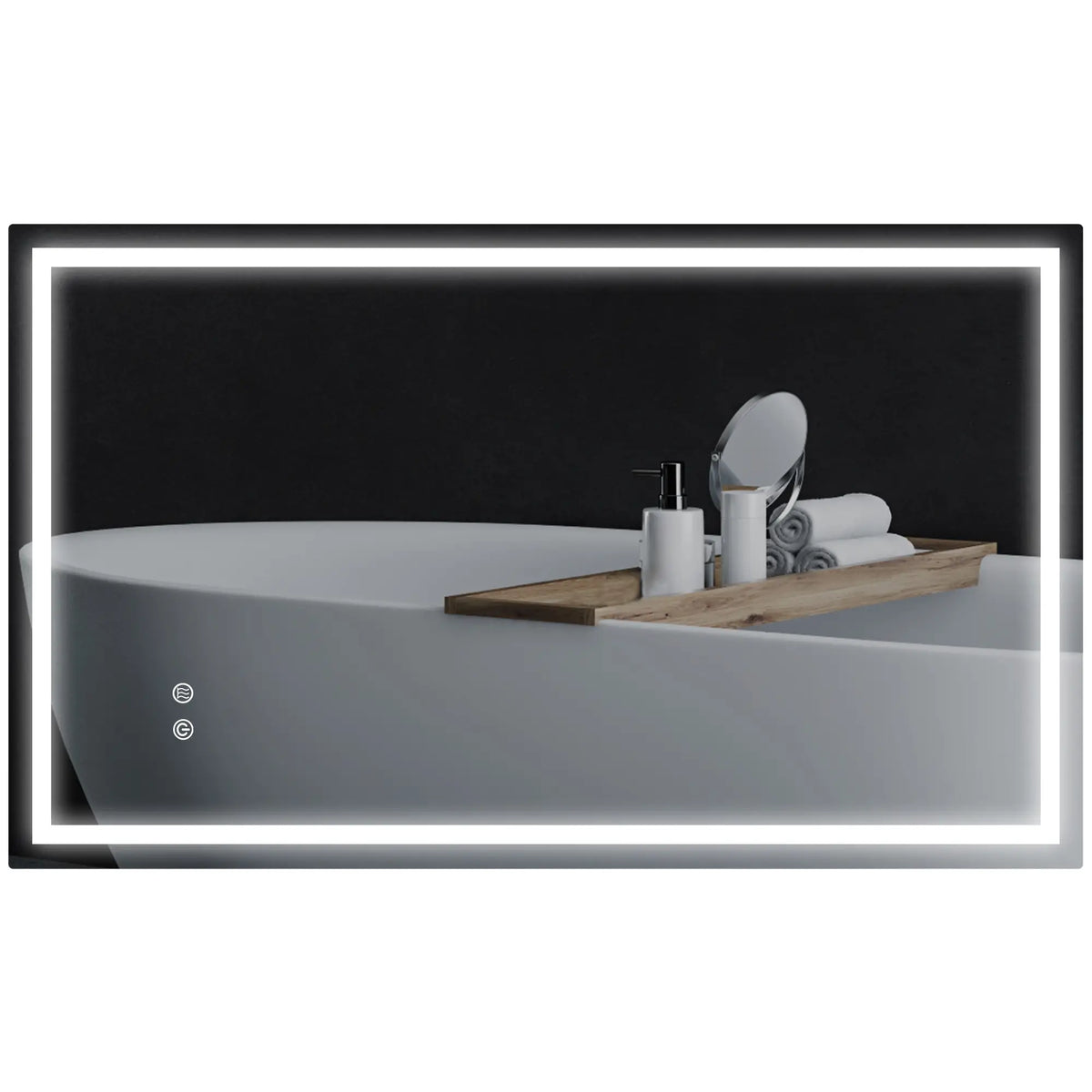39" x 24" LED Bathroom Mirror, Wall Mounted, Anti-Fog, Touch Button, Clear Wall Mirrors at Gallery Canada