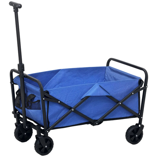 Heavy Duty Collapsible Folding Garden Cart, Universal Wheels, Blue Bike Cargo Trailers Blue at Gallery Canada