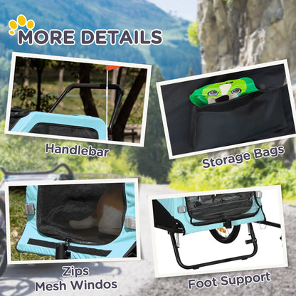 2-in-1 Dog Bike Trailer, Pet Stroller, Large, Quick-Release Wheels, Blue Dog Bike Trailers & Strollers at Gallery Canada