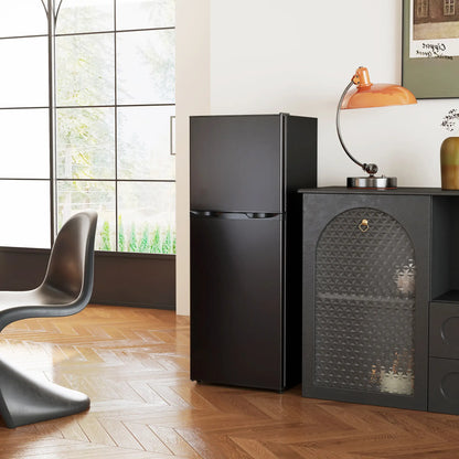 Double Door Mini Fridge, 4.6 Cu.Ft, Freezer, Thermostat, Black Small Kitchen Appliances at Gallery Canada