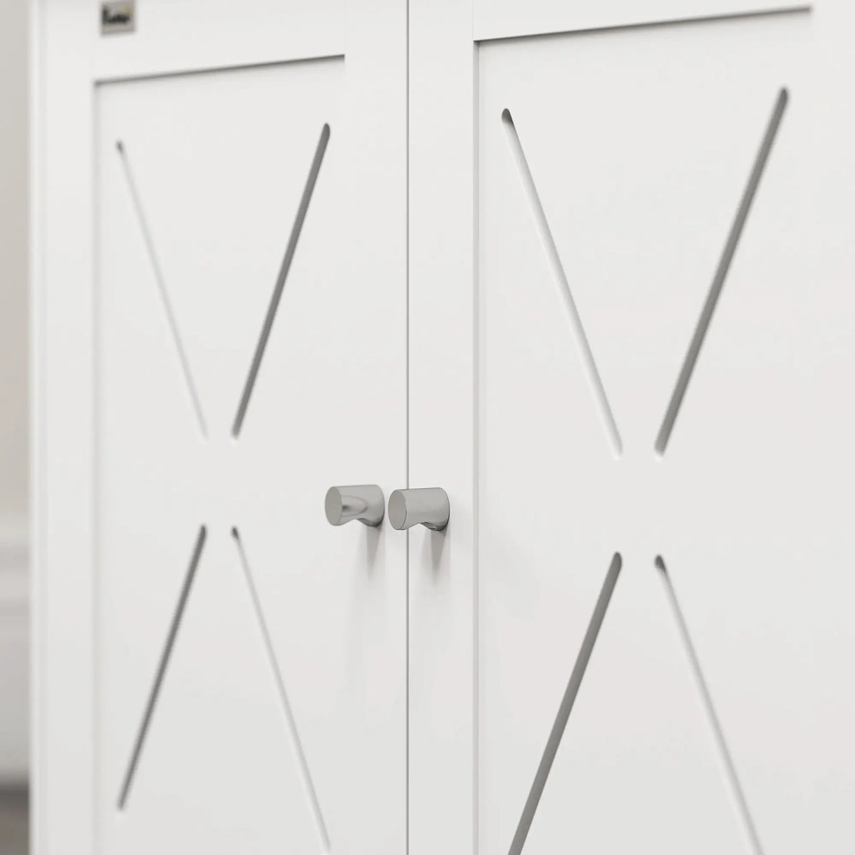 Hidden Cat Litter Box Enclosure, Double Doors, Hole, 31.5" x 19" x 20", White Cat Litter Box Enclosures at Gallery Canada