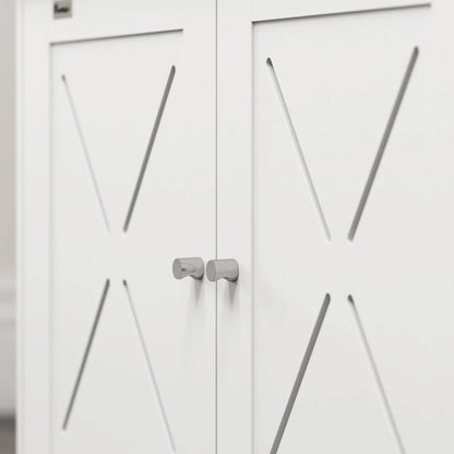 Hidden Cat Litter Box Enclosure, Double Doors, Hole, 31.5" x 19" x 20", White Cat Litter Box Enclosures at Gallery Canada