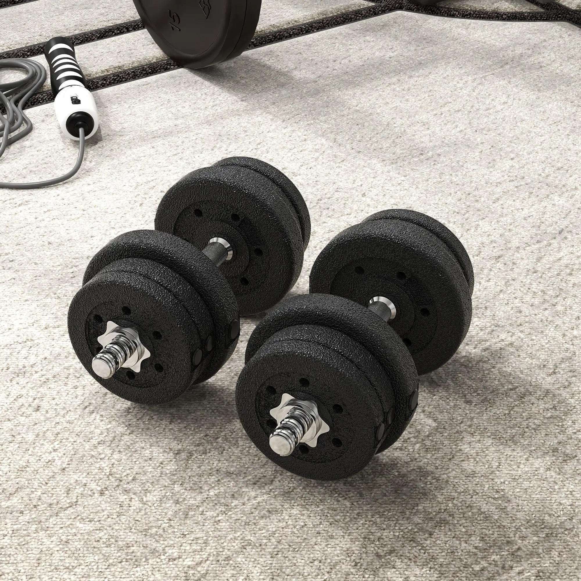 55 lbs Adjustable Dumbbells, Weight Set, for Home Gym, Black Dumbbells & Barbells at Gallery Canada