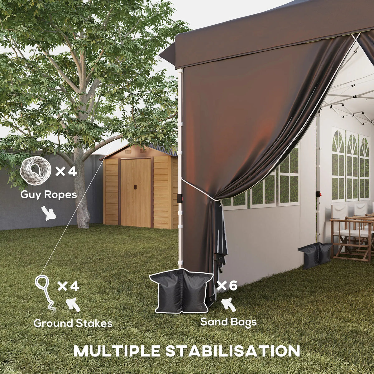 20x10 Pop Up Canopy With 6 Removable Sidewalls, Sand Bags, Grey Pop Up Canopies at Gallery Canada