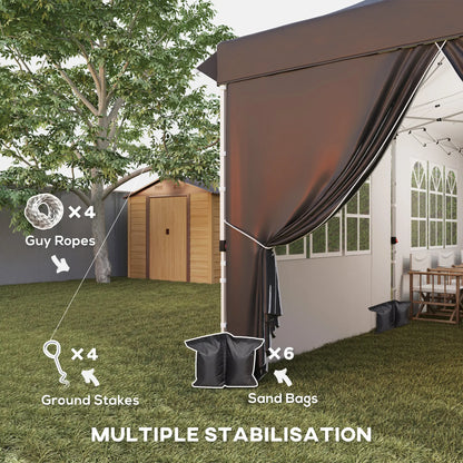 20x10 Pop Up Canopy With 6 Removable Sidewalls, Sand Bags, Grey Pop Up Canopies at Gallery Canada
