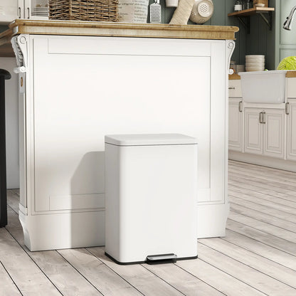 5.3 Gallon Garbage Bin with Soft Close Lid, Removable Inner Bucket, Cream White Small Kitchen Appliances at Gallery Canada
