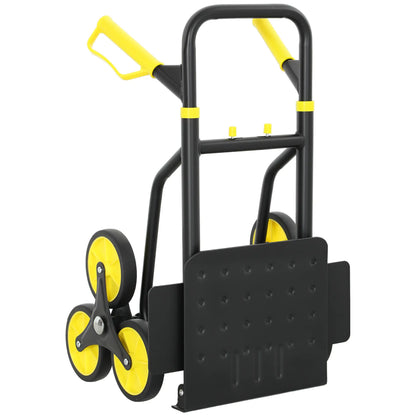6-Wheels Stair Climber Cart, Foldable Steel, 264lbs Capacity, Yellow Folding Hand Trucks Yellow at Gallery Canada