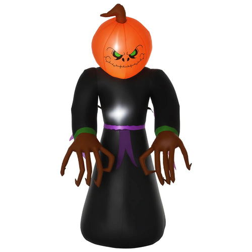 7ft Inflatable Halloween Pumpkin Reaper, LED Outdoor Yard Display