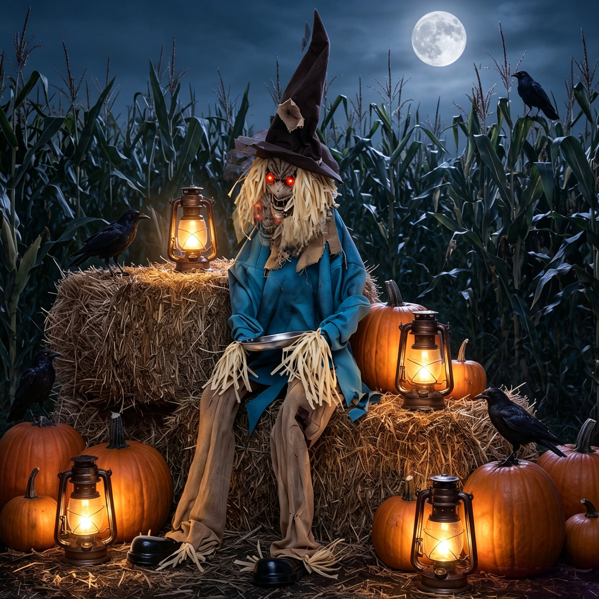 5.2 ft Halloween Animatronic Scarecrow, Blue Halloween at Gallery Canada