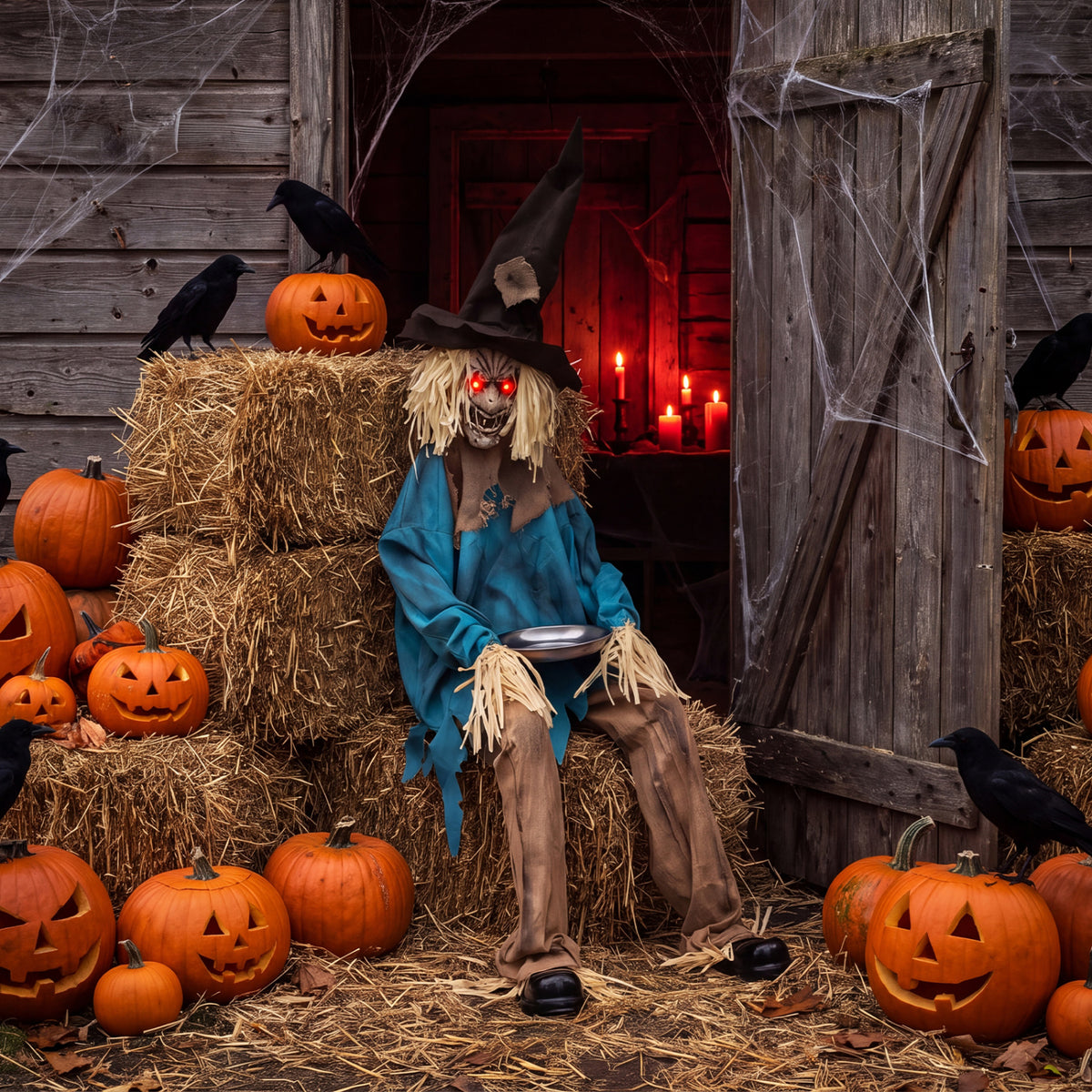 5.2 ft Halloween Animatronic Scarecrow, Blue Halloween at Gallery Canada
