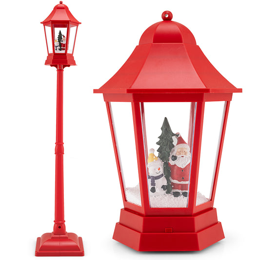 5.3 Feet Musical Christmas Street Lamp, LED Lights, Blowing Snow, Red Christmas Decor & Accessories Red at Gallery Canada