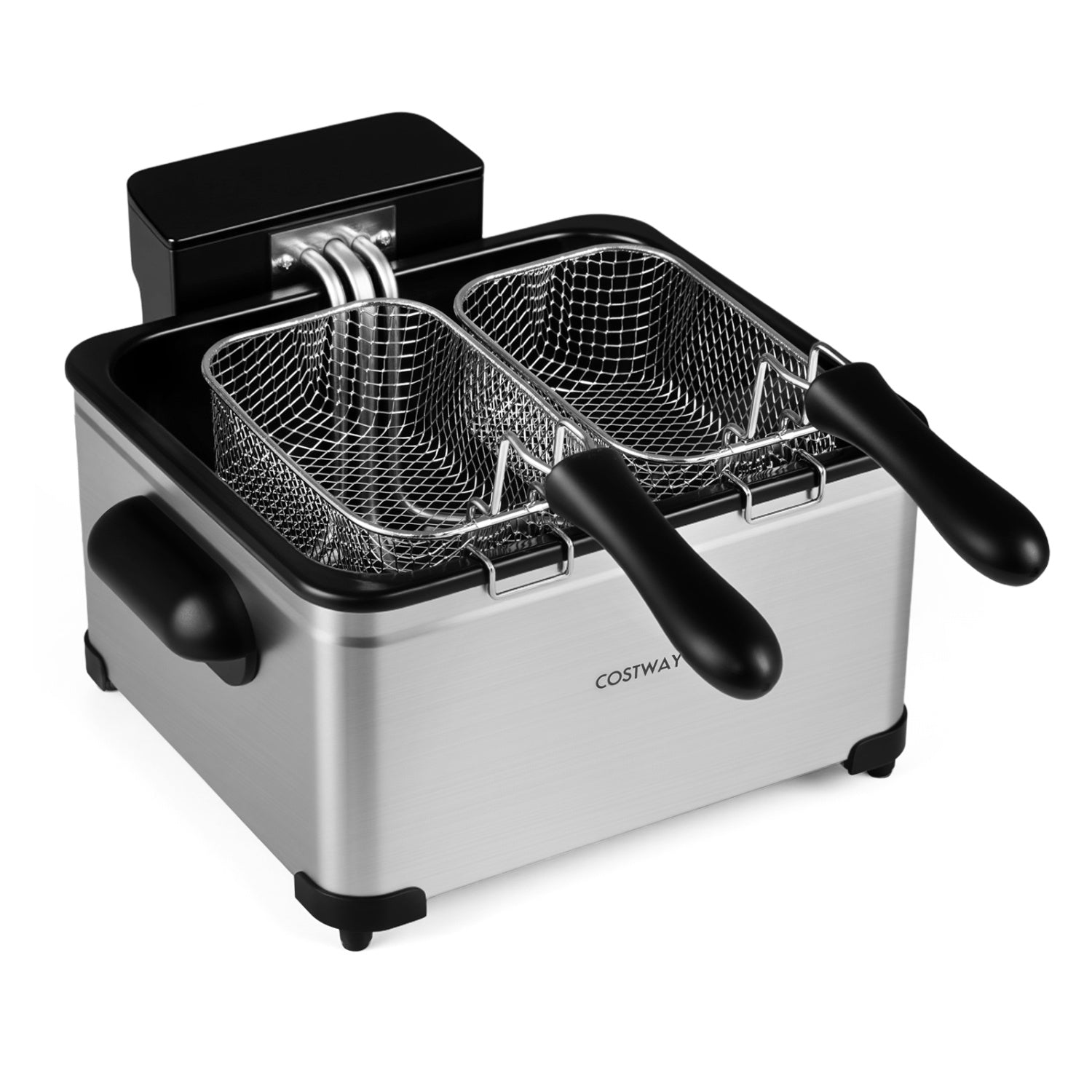 5.3-Qt Electric Deep Fryer, 1700W, 3 Baskets, LED Touch, 6 Presets, Silver Air Fryers at Gallery Canada