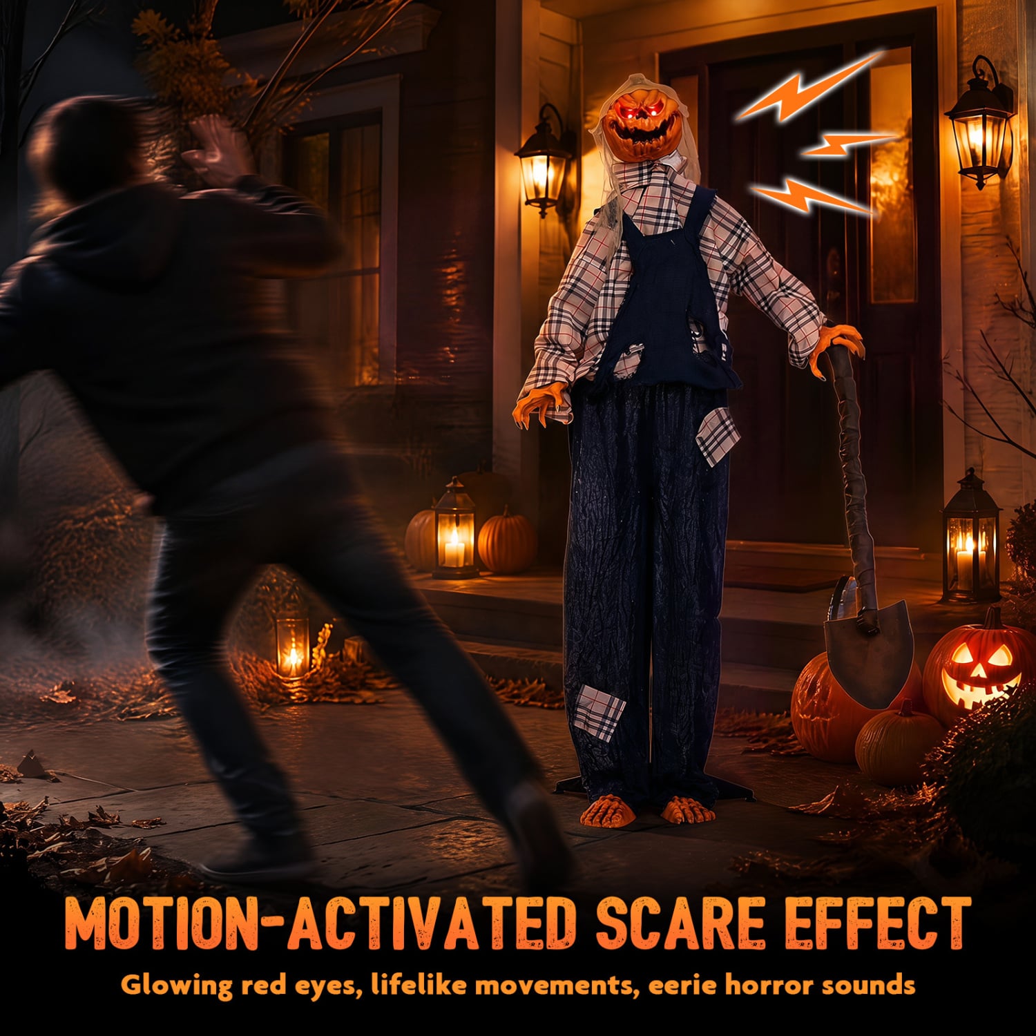 5.3 ft Halloween Outdoor Decoration, Shovel, Red Eyes Halloween at Gallery Canada