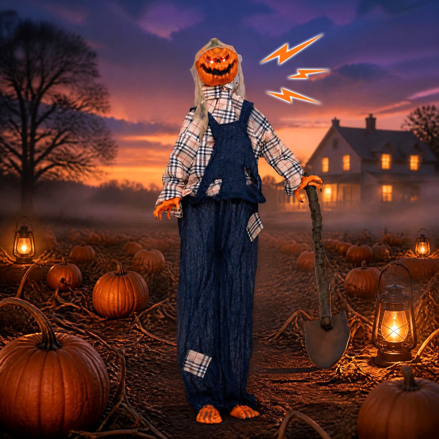 5.3 ft Halloween Outdoor Decoration, Shovel, Red Eyes Halloween at Gallery Canada