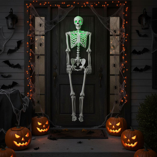 5.5 FT Life-Size Posable Skeleton, Indoor Outdoor, White Halloween White at Gallery Canada