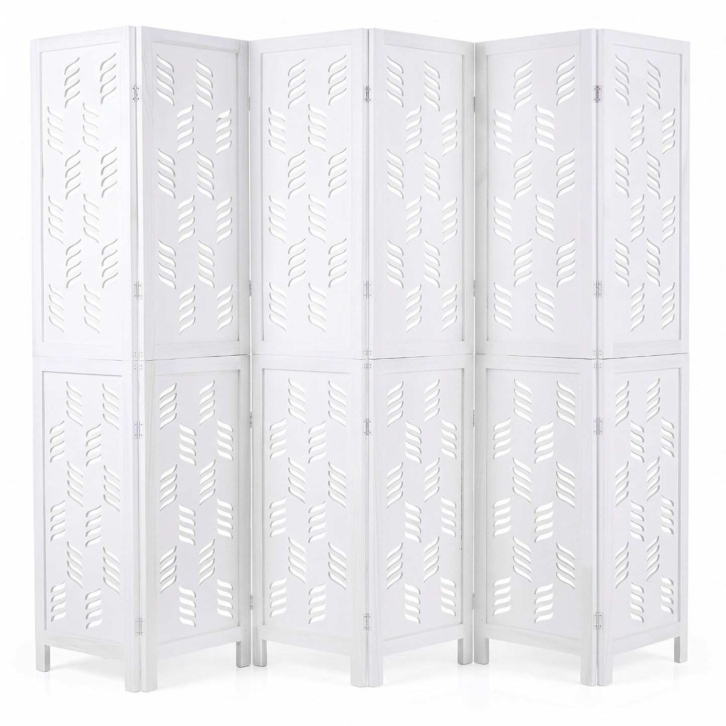 5.5 Ft Tall Room Divider, 6 Panels, White