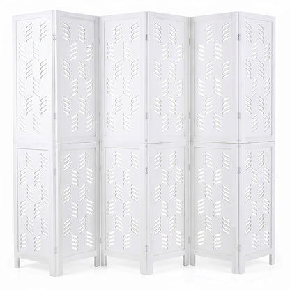 5.5 Ft Tall Room Divider, 6 Panels, White
