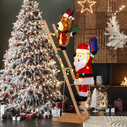 5.5 Feet Christmas Reindeer, Santa On Ladder, 100 LED Lights, Multicolor Christmas Decor & Accessories at Gallery Canada