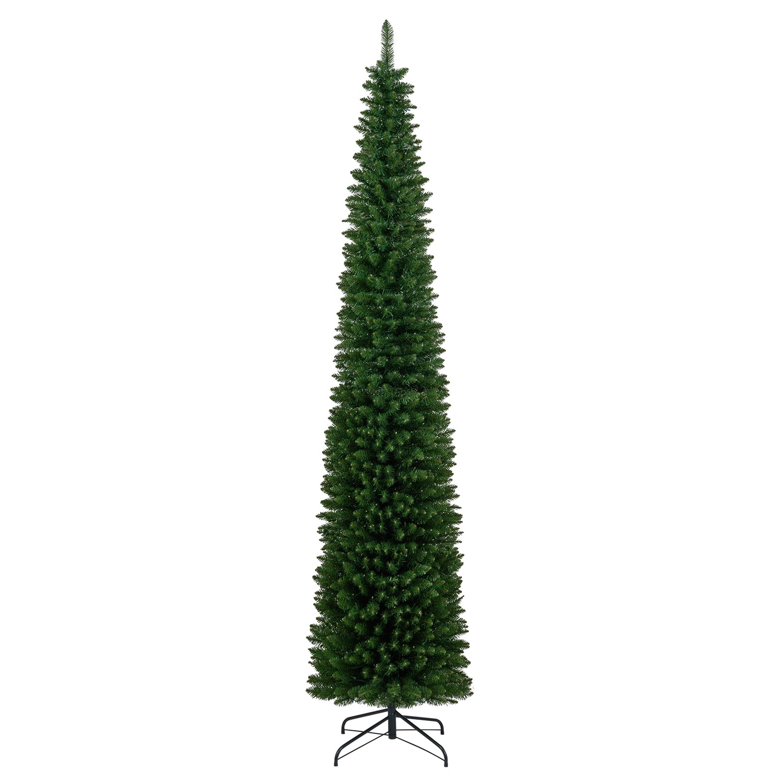 Pre-Lit Pencil Artificial Christmas Tree, 9 ft, 400 Warm White LED Lights, Green Christmas Tree at Gallery Canada