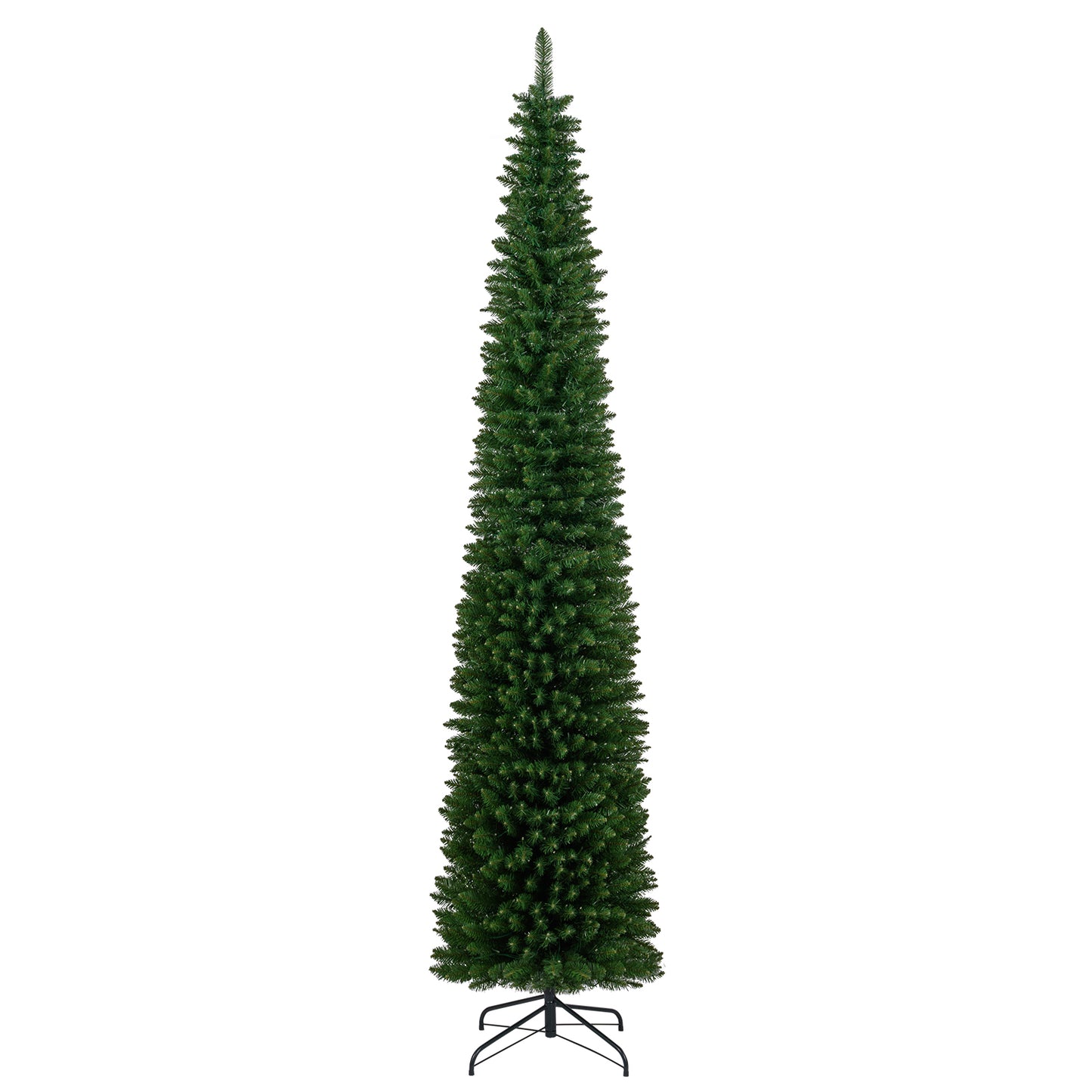 Pre-Lit Pencil Artificial Christmas Tree, 9 ft, 400 Warm White LED Lights, Green Christmas Tree at Gallery Canada