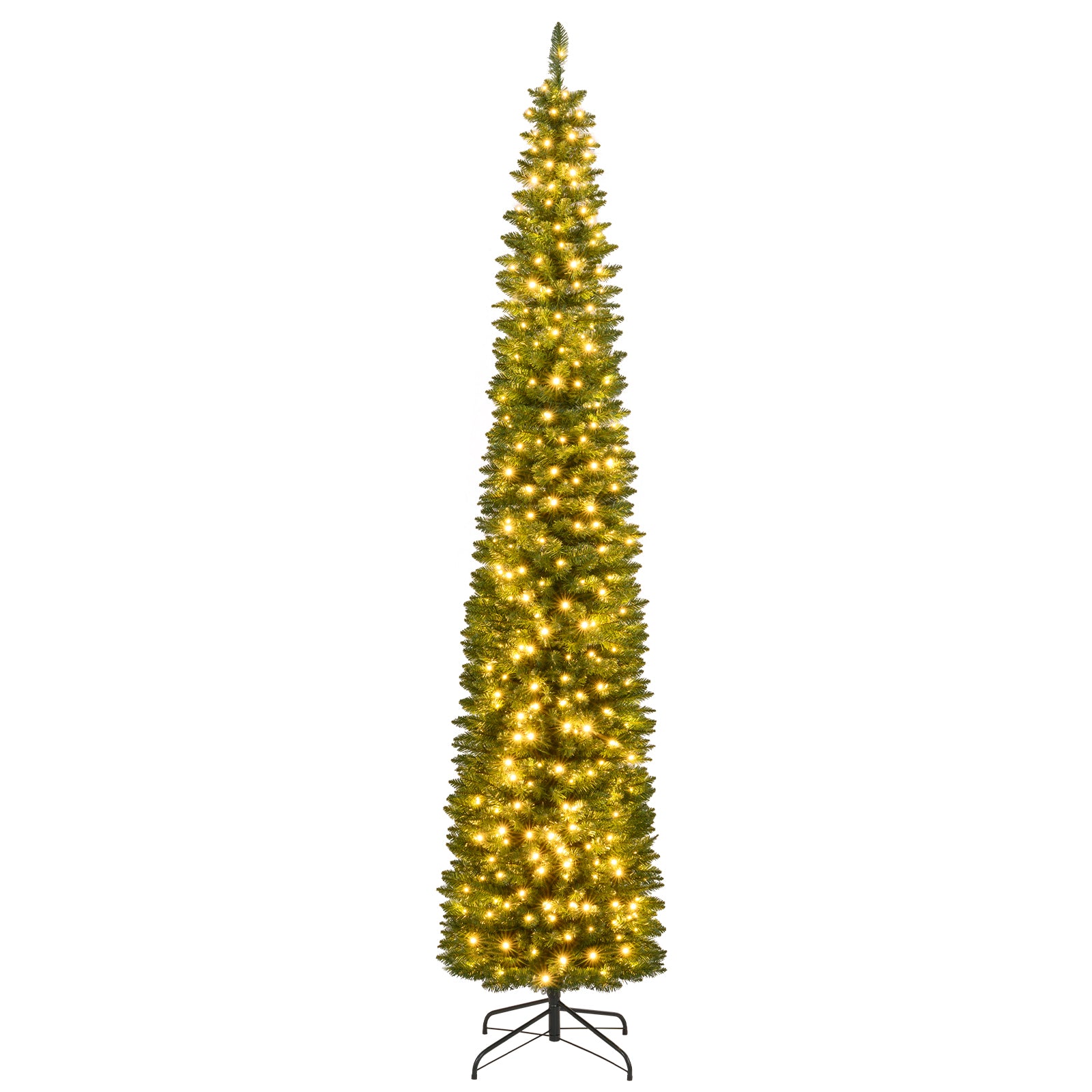 Pre-Lit Pencil Artificial Christmas Tree, 9 ft, 400 Warm White LED Lights, Green Christmas Tree Green at Gallery Canada
