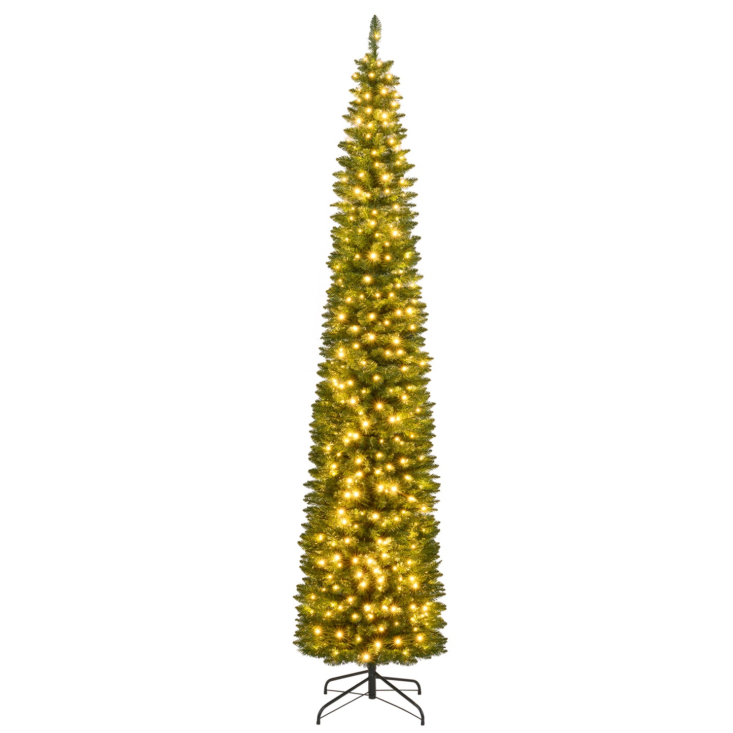 Pre-Lit Pencil Artificial Christmas Tree, 9 ft, 400 Warm White LED Lights, Green Christmas Tree Green at Gallery Canada