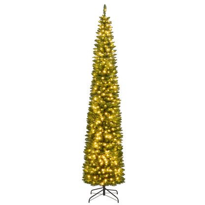Pre-Lit Pencil Artificial Christmas Tree, 9 ft, 400 Warm White LED Lights, Green Christmas Tree Green at Gallery Canada