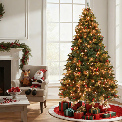 5/6/7/8 FT Artificial Christmas Tree with LED Lights and Remote APP Control-8 ft, Green Christmas Tree at Gallery Canada