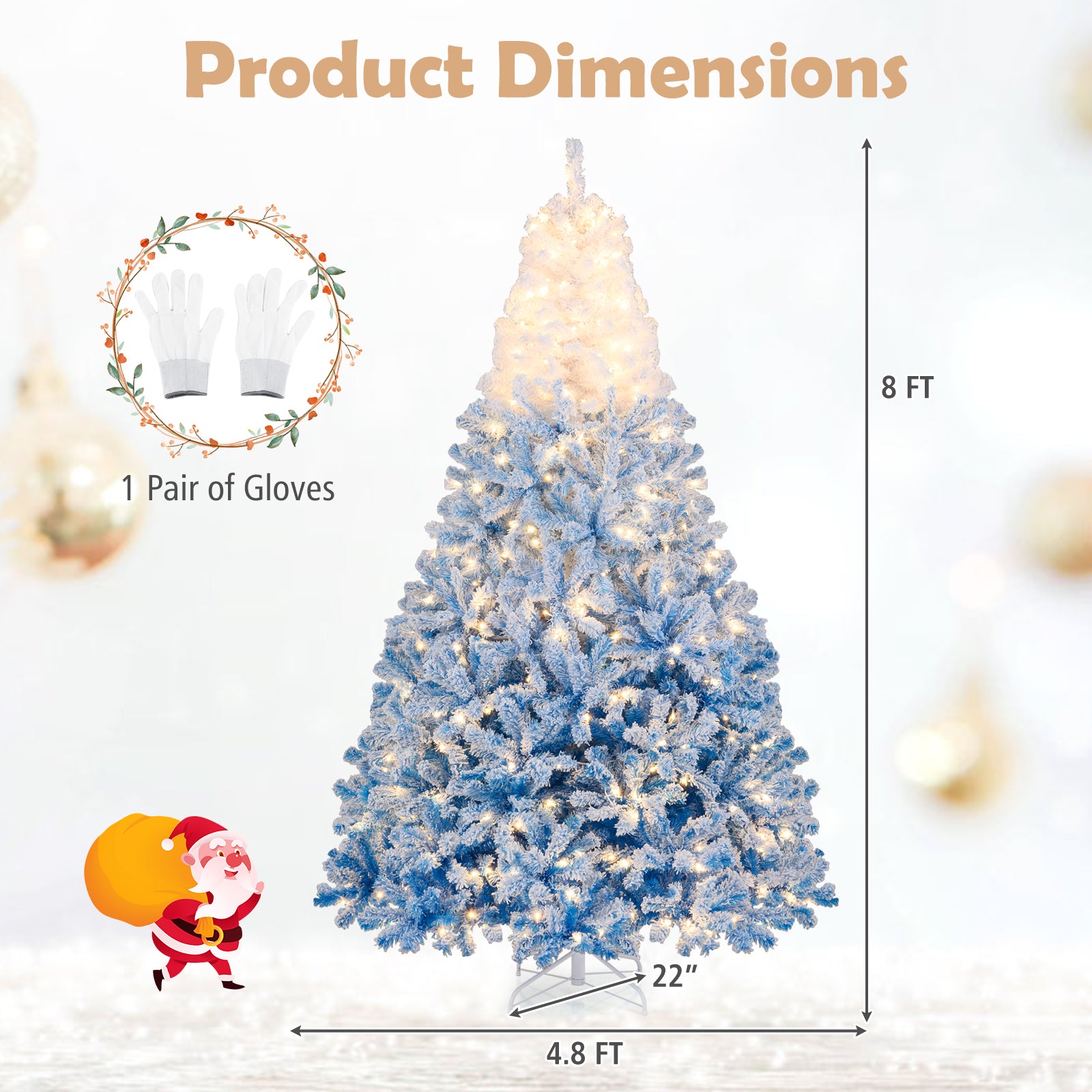 Artificial Christmas Tree, 8 Feet, With Warm White LED Lights, 8 Modes, Blue Christmas Tree at Gallery Canada