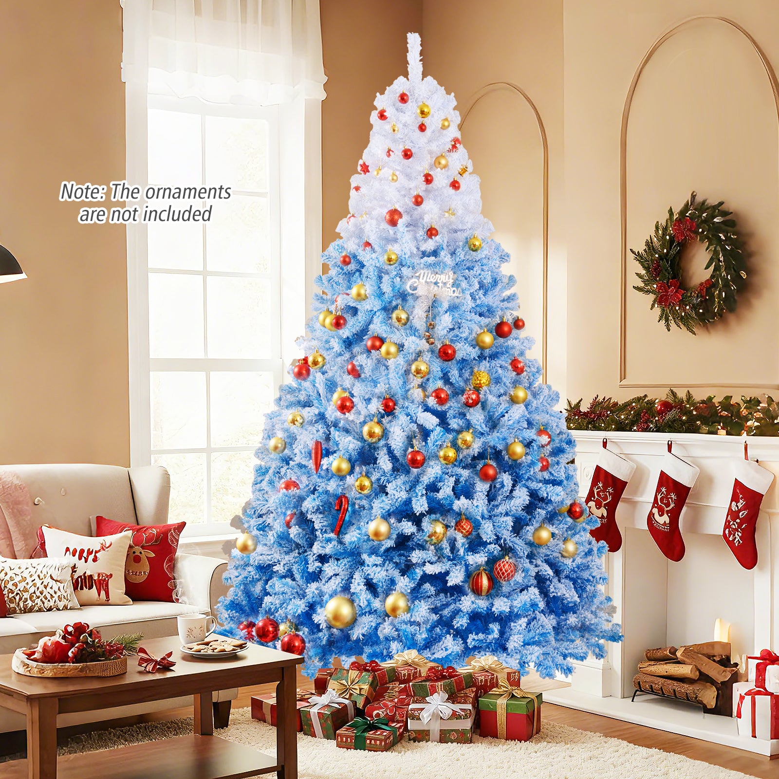 Artificial Christmas Tree, 8 Feet, With Warm White LED Lights, 8 Modes, Blue Christmas Tree at Gallery Canada